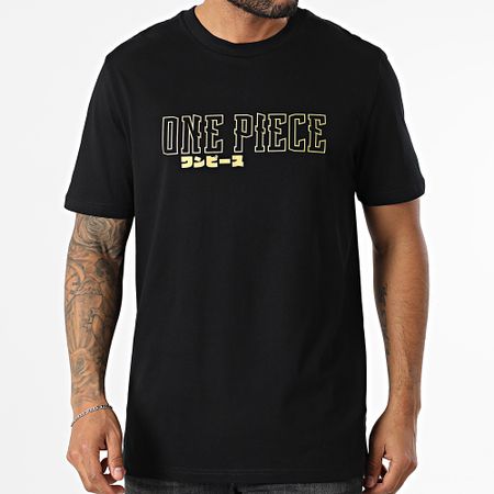 One Piece - Tee Shirt Oversize Large Hybrid Negro Oro