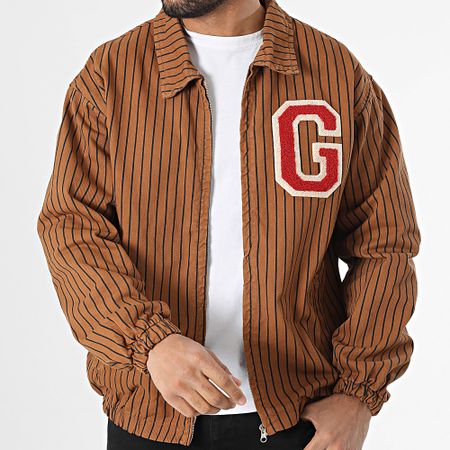 Ikao - Chaqueta con cremallera a rayas camel
