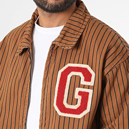 Ikao - Chaqueta con cremallera a rayas camel