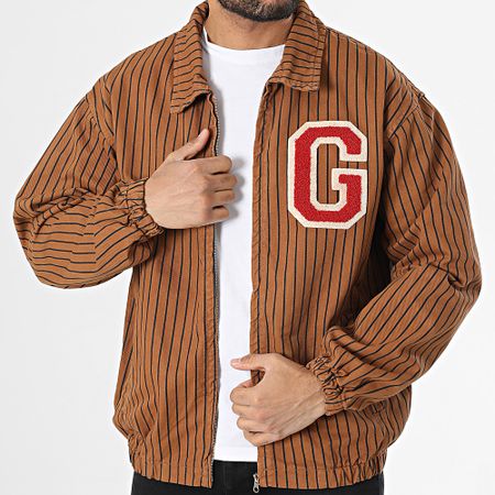 Ikao - Chaqueta con cremallera a rayas camel