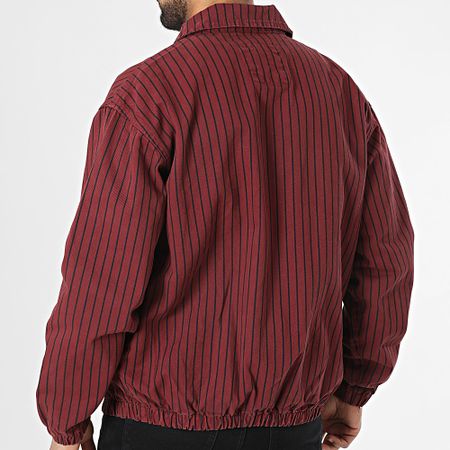 Ikao - Chaqueta de rayas burdeos con cremallera