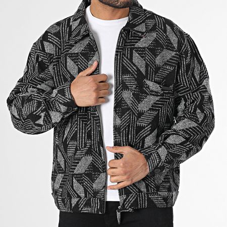 Ikao - Chaqueta negra blanca con cremallera