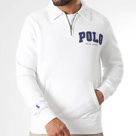 Polo Ralph Lauren - Sudadera con cuello de cremallera de forro polar con logotipo Blanco