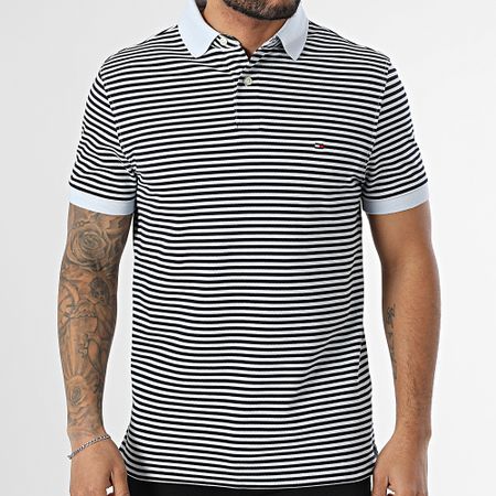 Tommy Hilfiger - 1985 Polo de manga corta a rayas 7770 Azul claro Negro