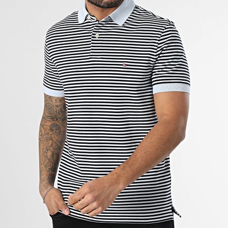 Tommy Hilfiger - 1985 Polo de manga corta a rayas 7770 Azul claro Negro