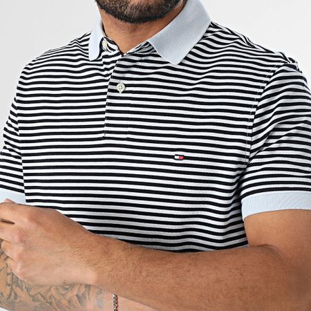 Tommy Hilfiger - 1985 Polo de manga corta a rayas 7770 Azul claro Negro
