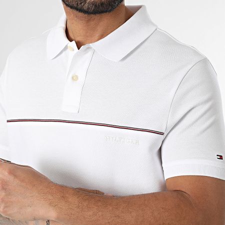 Tommy Hilfiger - Global Stripe Blocking Polo Manga Corta 8125 Blanco
