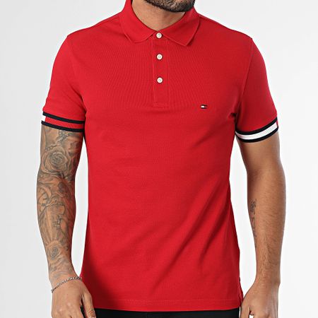 Tommy Hilfiger - Polo Slim Flag Cuff 7518 Rojo