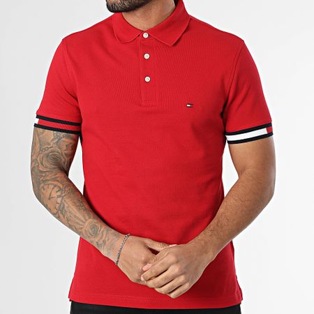 Tommy Hilfiger - Polo Slim Flag Cuff 7518 Rojo