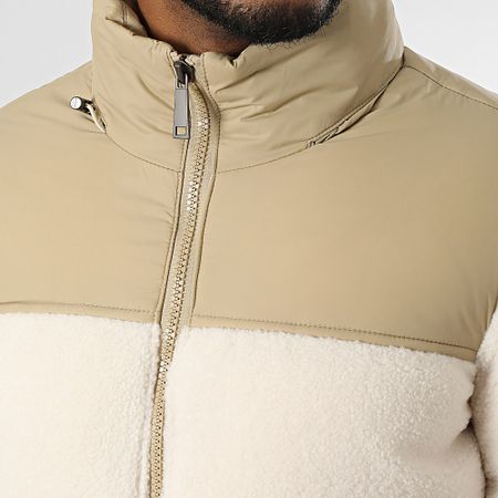 KZR - Chaqueta con capucha de forro polar beige