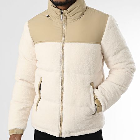 KZR - Chaqueta con capucha de forro polar beige