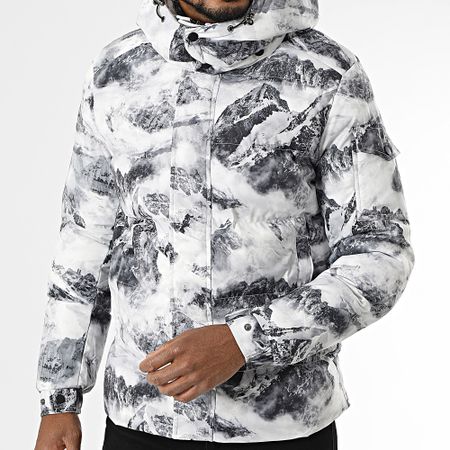 KZR - Chaqueta con capucha Gris Carbón Blanco