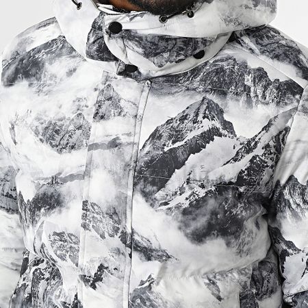 KZR - Chaqueta con capucha Gris Carbón Blanco