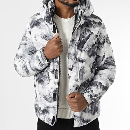 KZR - Chaqueta con capucha Gris Carbón Blanco