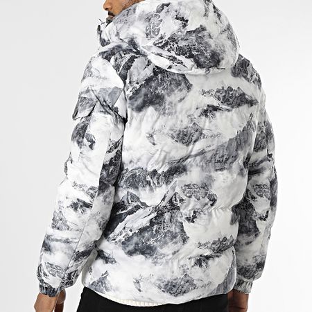 KZR - Chaqueta con capucha Gris Carbón Blanco