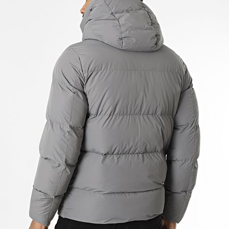 Kymaxx - Abrigo con capucha gris marengo