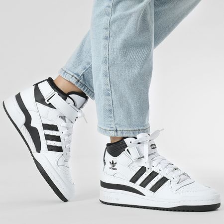 Adidas Originals - Zapatillas Mujer Forum Mid J FZ2083 Footwear Blanco Core Negro