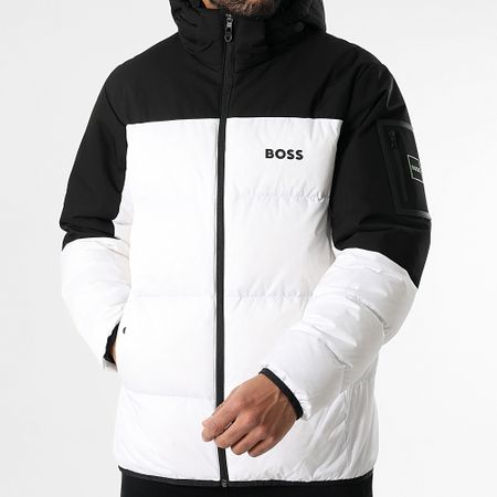 BOSS - Chaqueta de pluma con capucha Hamar 50522660 Blanco Negro