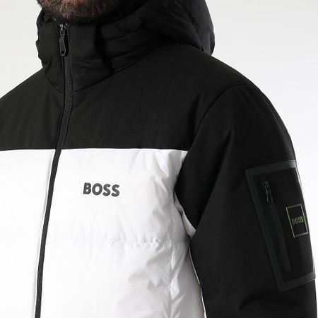 BOSS - Chaqueta de pluma con capucha Hamar 50522660 Blanco Negro