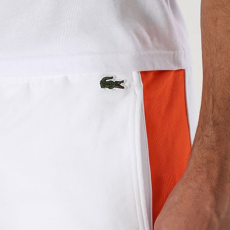 Lacoste - Regular Fit Jogging Shorts Logotipo Bordado Cocodrilo Blanco Naranja
