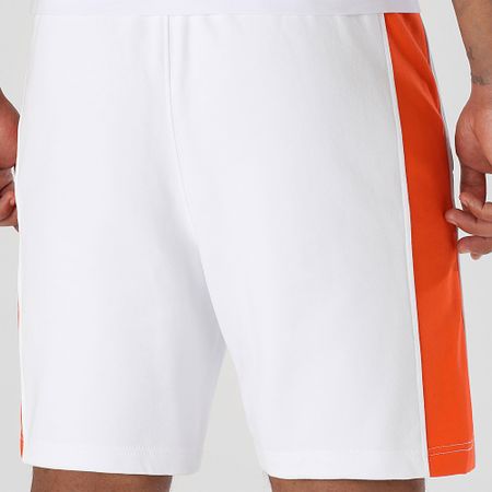 Lacoste - Regular Fit Jogging Shorts Logotipo Bordado Cocodrilo Blanco Naranja