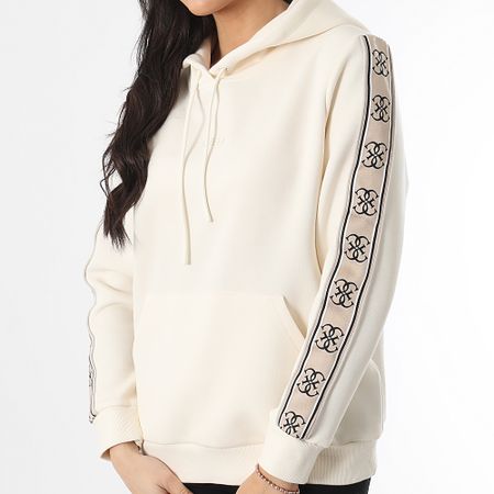 Guess - Sudadera de rayas con capucha para mujer V4YQ11-KB3P2 Beige