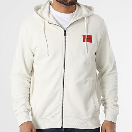 HUGO - Sudadera con capucha y cremallera 50447972 Beige claro