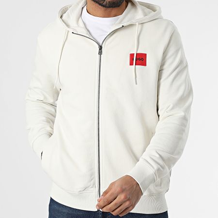 HUGO - Sudadera con capucha y cremallera 50447972 Beige claro