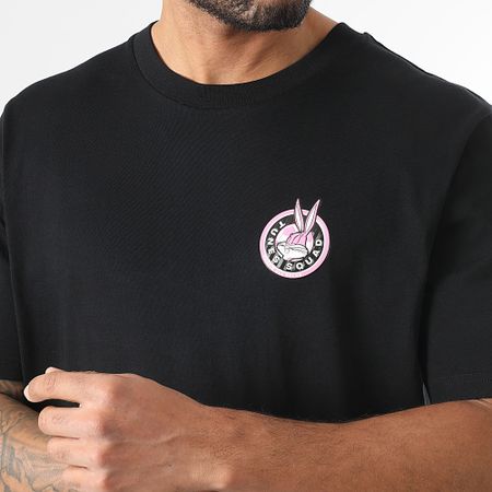 Looney Tunes - Tee Shirt Oversize Badge Bugs Negro Rosa