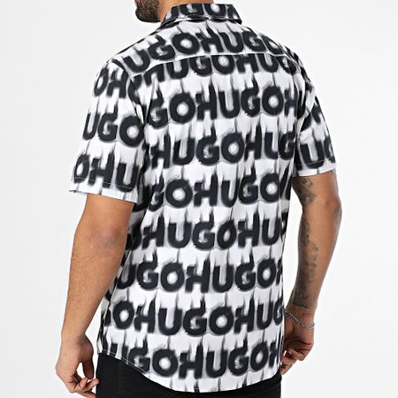 HUGO - Ellino Camisa Manga Corta 50534240 Blanco Negro