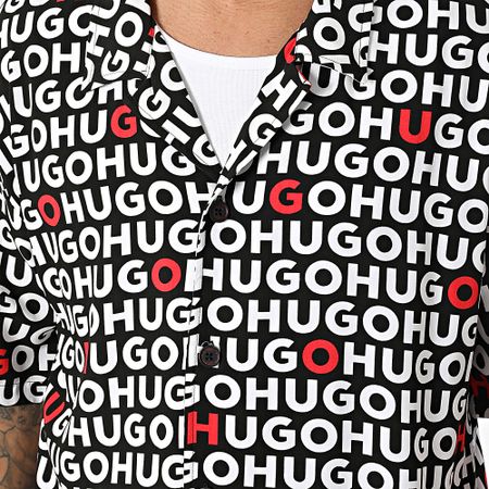 HUGO - Camiseta manga corta playa 50540065 Negro Blanco Rojo
