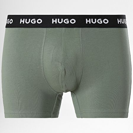 HUGO - Juego De 3 Boxers De Diseño 50532559 Caqui Verde Negro