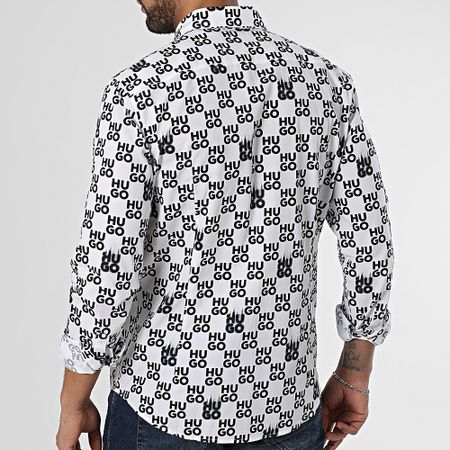 HUGO - Camisa de manga larga Ermo 50534257 Blanco Negro