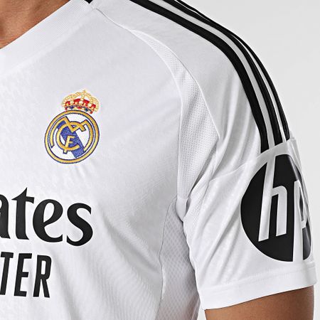 Adidas Originals - Camiseta de fútbol con cuello en V del Real Madrid JX2136 Blanca