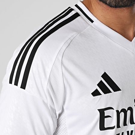 Adidas Originals - Camiseta de fútbol con cuello en V del Real Madrid JX2136 Blanca
