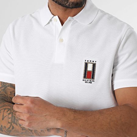 Tommy Hilfiger - Polo Vertical Flag Manga Corta 6790 Blanco