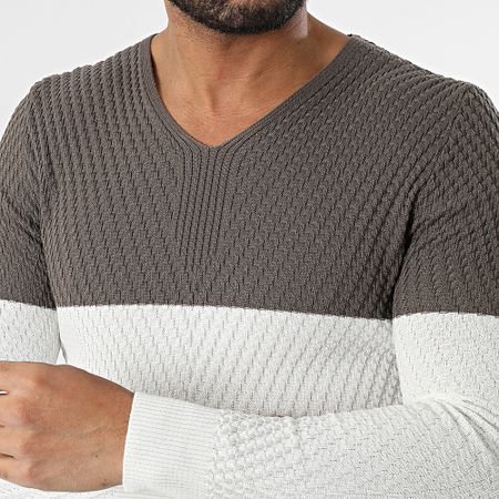 Classic Series - Blanco Topo Jersey con cuello en V