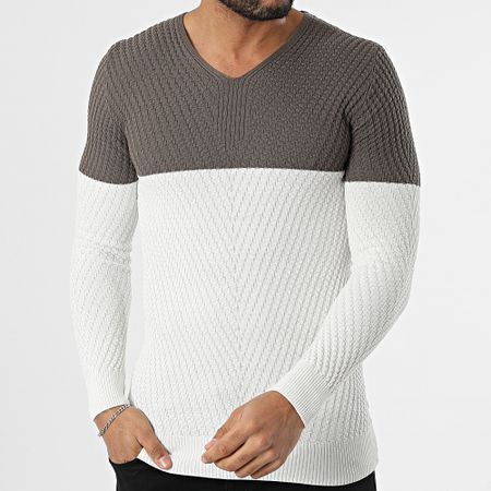 Classic Series - Blanco Topo Jersey con cuello en V