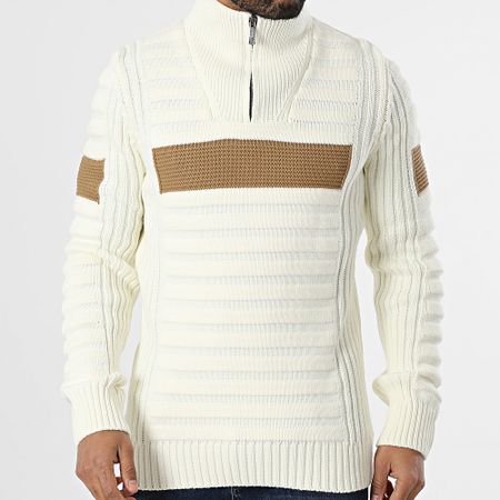Classic Series - Jersey cuello cremallera crudo
