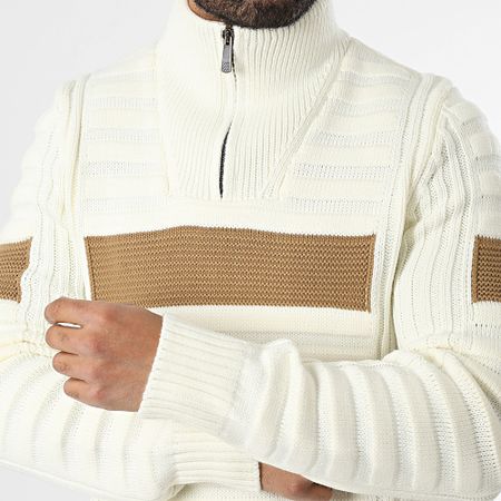 Classic Series - Jersey cuello cremallera crudo