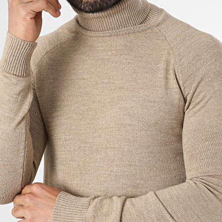 Classic Series - Jersey beige con cuello vuelto