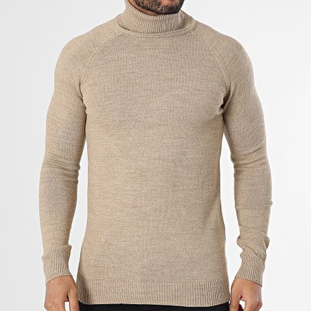 Classic Series - Jersey beige con cuello vuelto