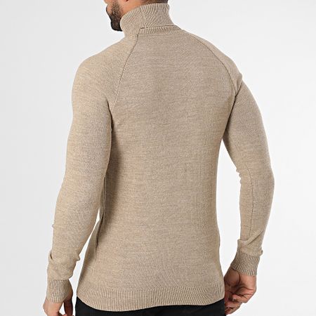 Classic Series - Jersey beige con cuello vuelto