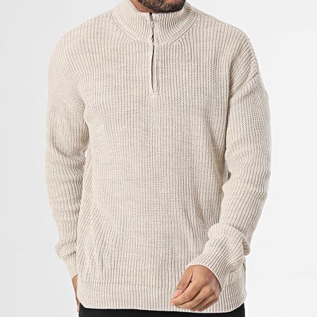 Classic Series - Jersey beige con cremallera