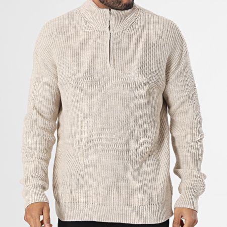 Classic Series - Jersey beige con cremallera