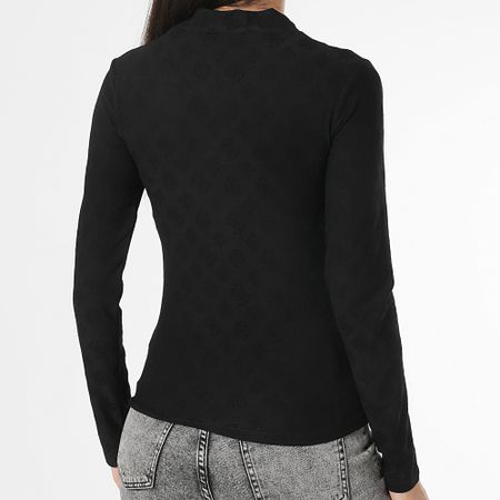 Guess - Camiseta de manga larga para mujer V5RI03-KCLG2 Negro