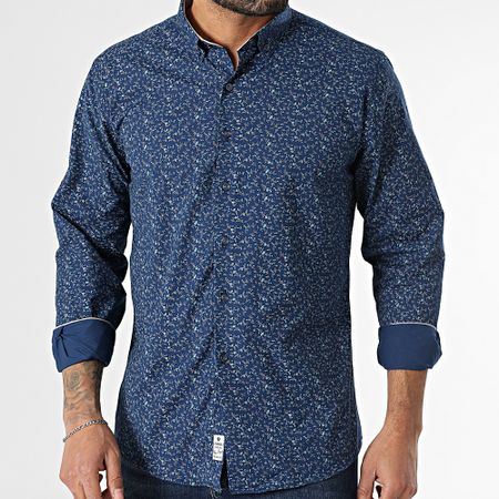 Armita - Camisa azul marino floral de manga larga