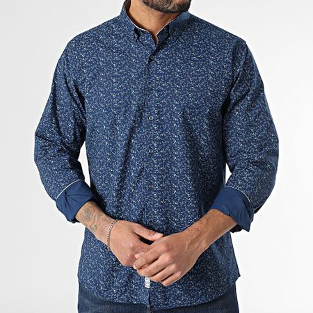 Armita - Camisa azul marino floral de manga larga