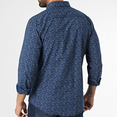 Armita - Camisa azul marino floral de manga larga