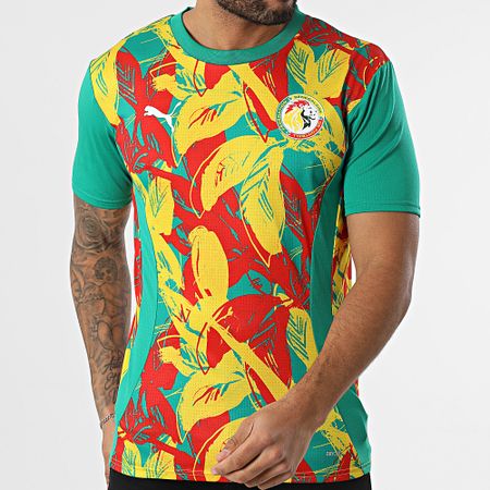 Puma - Maillot De Foot Fédération Sénégalaise Football Prematch 777171 Verde Amarillo Rojo